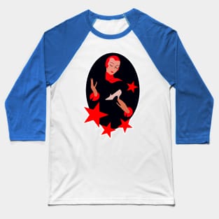 Red-haired girl with pink shoes Baseball T-Shirt